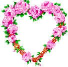 Gif animé coeur de fleurs